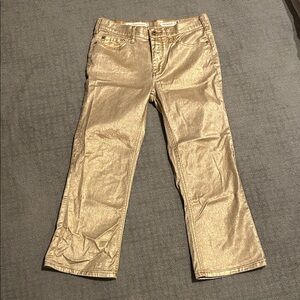 Pilcro and the Letterpress rose Gold high rise Flare Pants